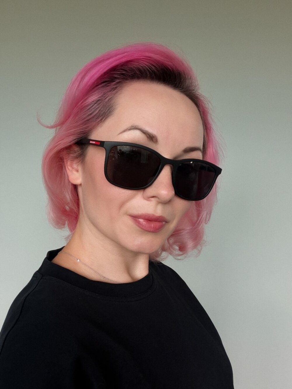 Prada Linea Rossa Women Sunglasses Rubbered Black Grey Polarized PSA08S DG002G
